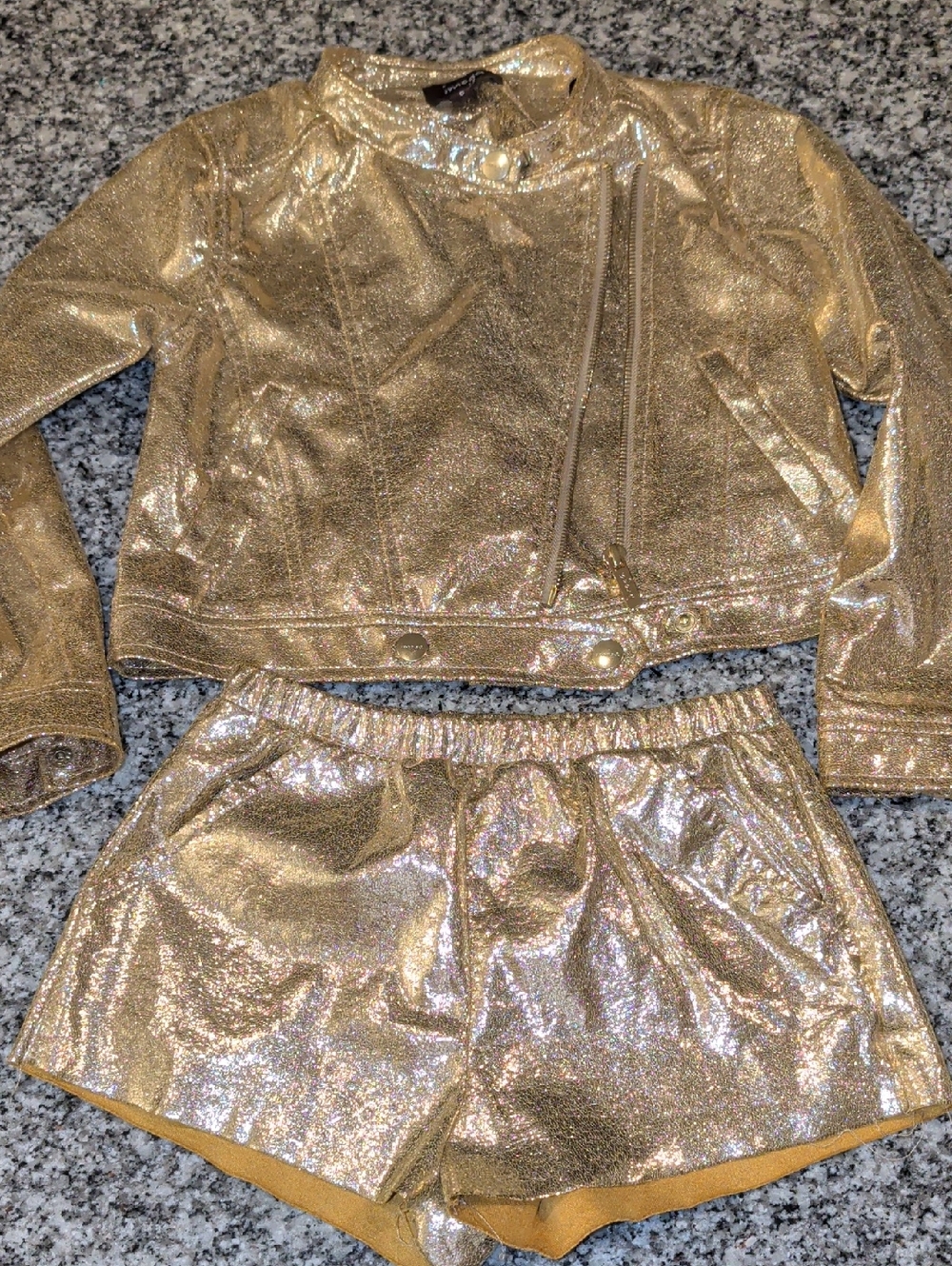 Imoga Gold Metallic Two-Piece Set